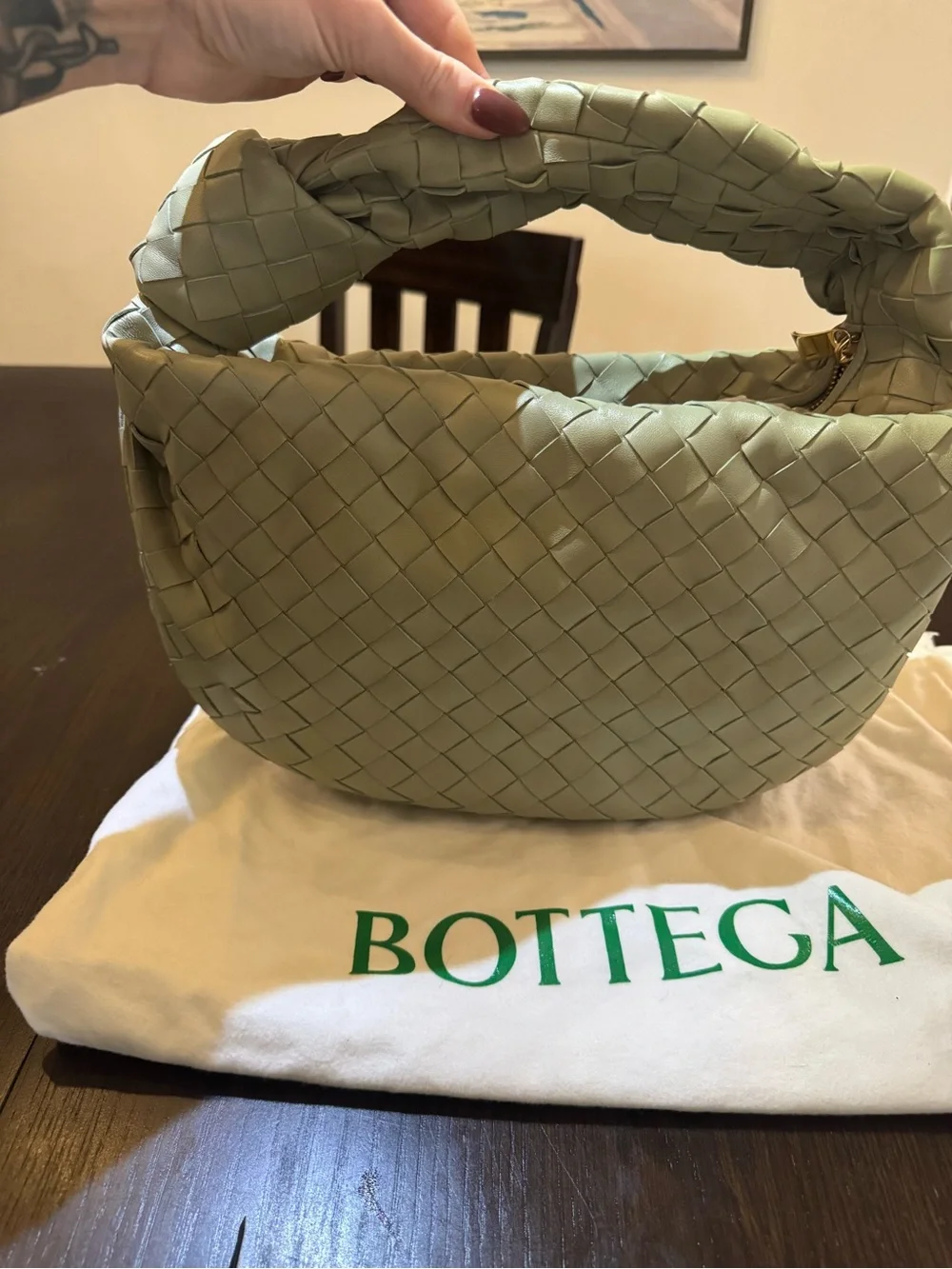 Bottega Veneta Light Green Jodie Small Hobo Bag